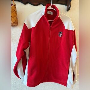 Wisconsin Badgers Red & White Zip-Up Fleece Jacket